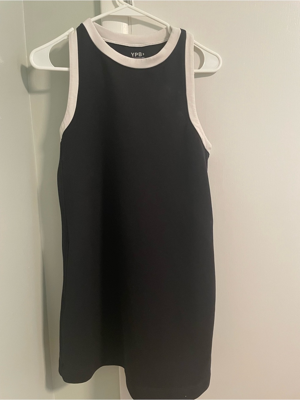 Abercrombie & Fitch Black Mini Shift Dress with White Trim